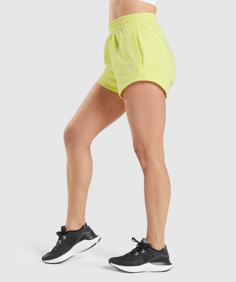 Women's Gymshark Training Sweat Shorts Yellow | CA A86750